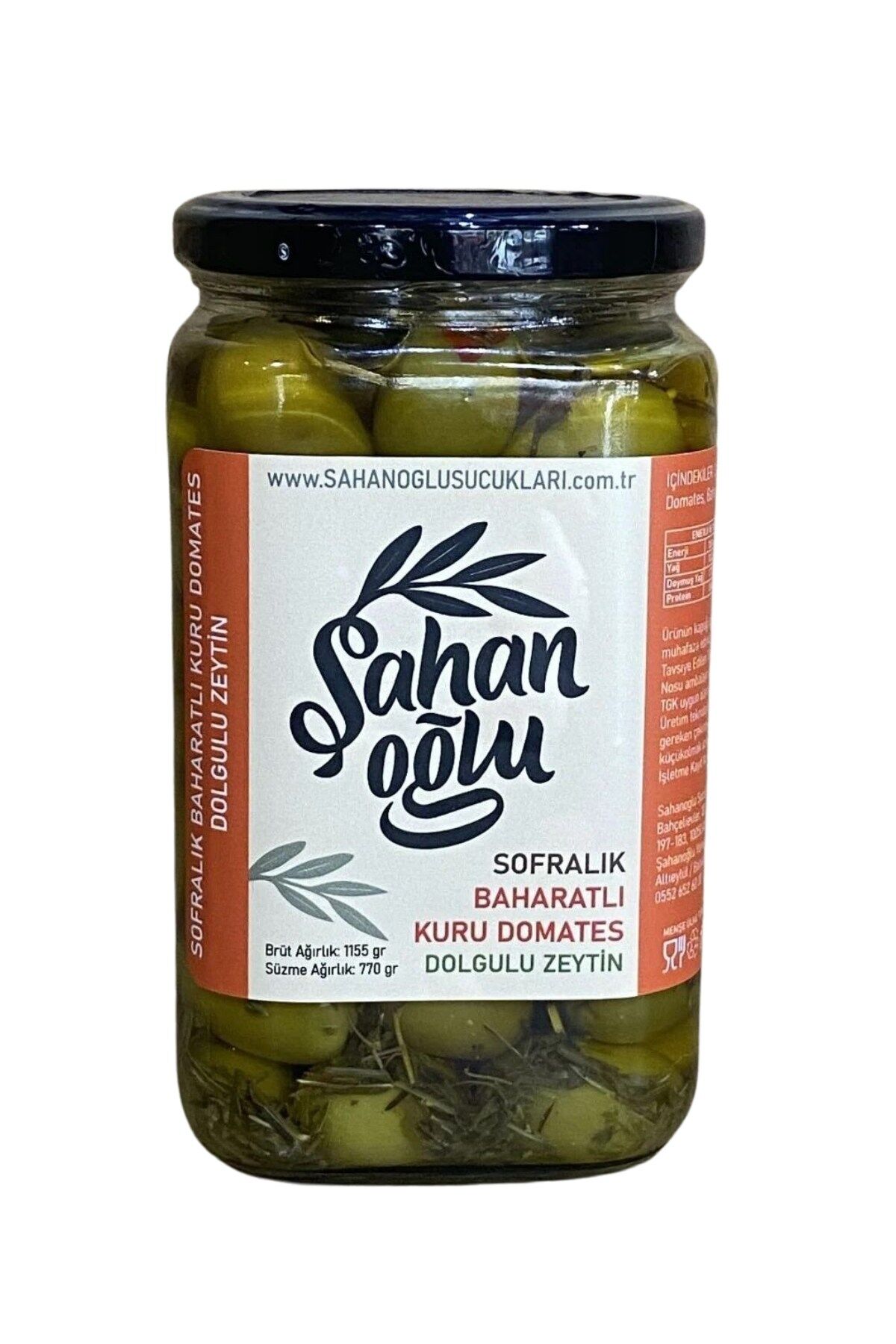 Şahanoğlu Kuru Domates Dolgulu Yeşil Zeytin