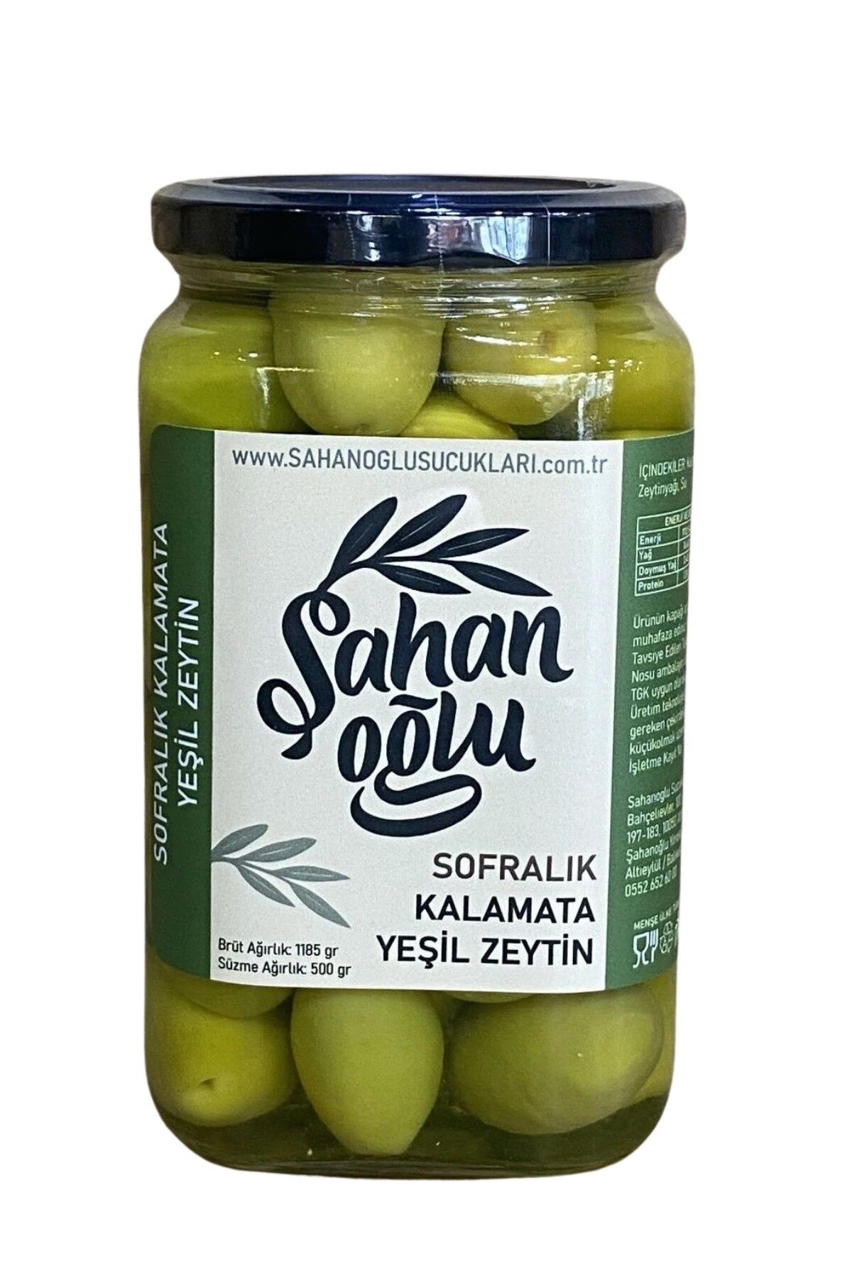 Şahanoğlu Kalamata Yeşil Zeytin 850 cc