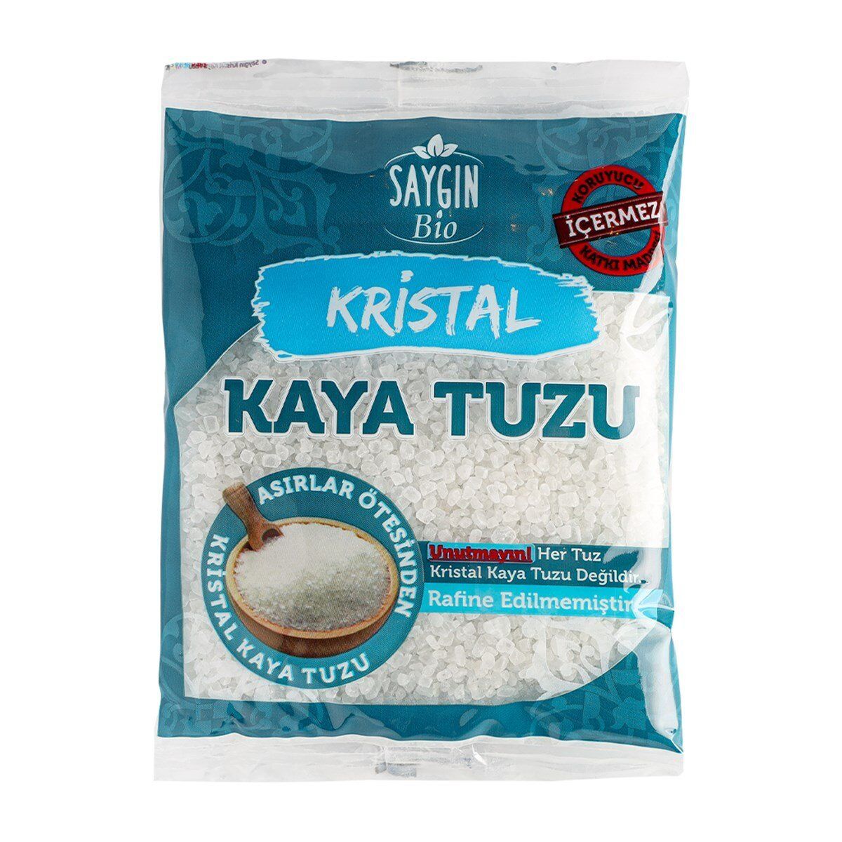 Rafine Edilmemiş Doğal Kristal Kaya Tuzu Öğütülmemiş Sofrada Öğütme Tuzu 500 Gr