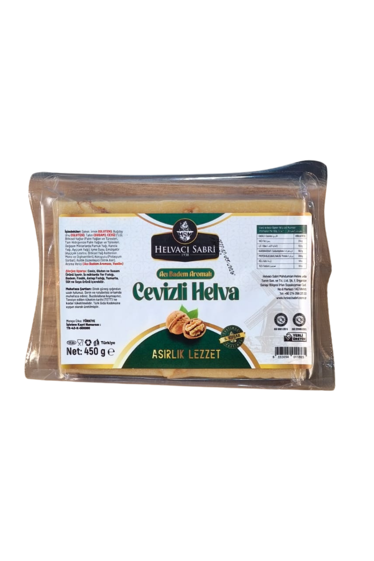 Helvacı Sabri Acı Badem Aromalı Cevizli Helva